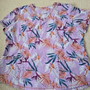Scrubletics Tropical Floral Scrub Top XL